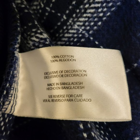 Woolrich Thick Cotton Button Down Shirt Shacket Blue Plaid Men's XL - Picture 14 of 15